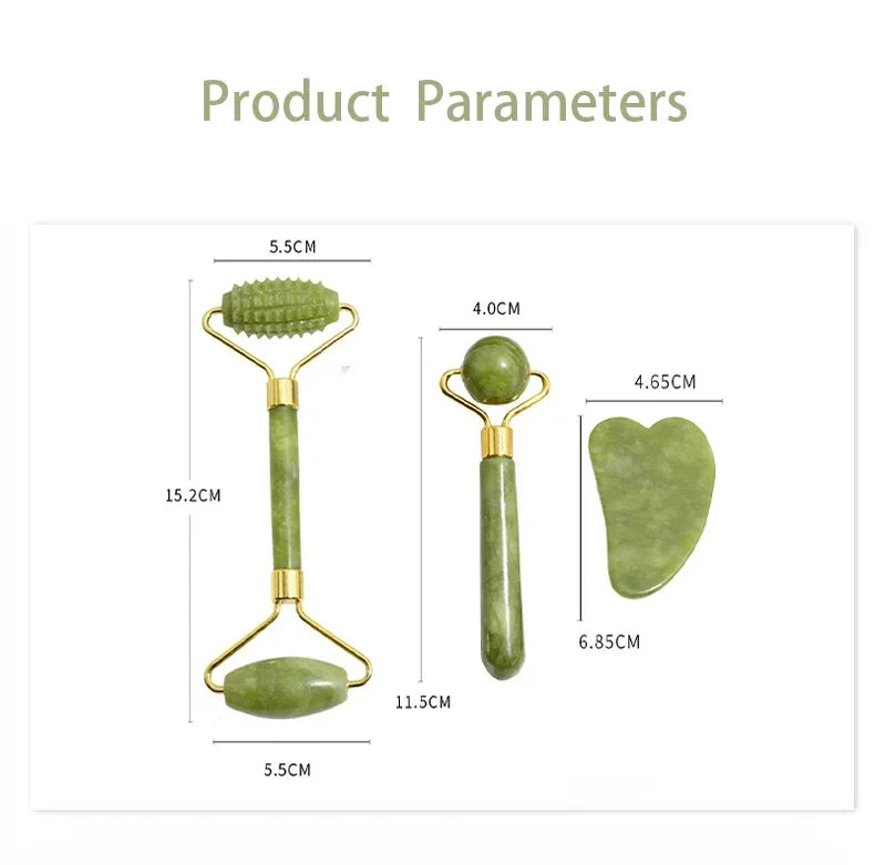 Natural Jade Roller and Gua Sha for Skin Care - Smarsty