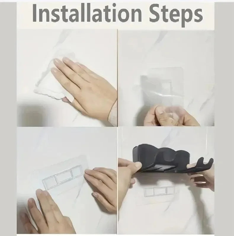 Wall Mounted Hair Dryer Storage Rack for Bathroom - Smarsty