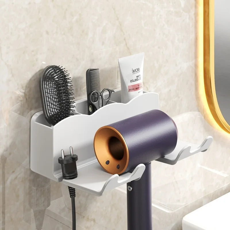 Wall Mounted Hair Dryer Storage Rack for Bathroom - Smarsty