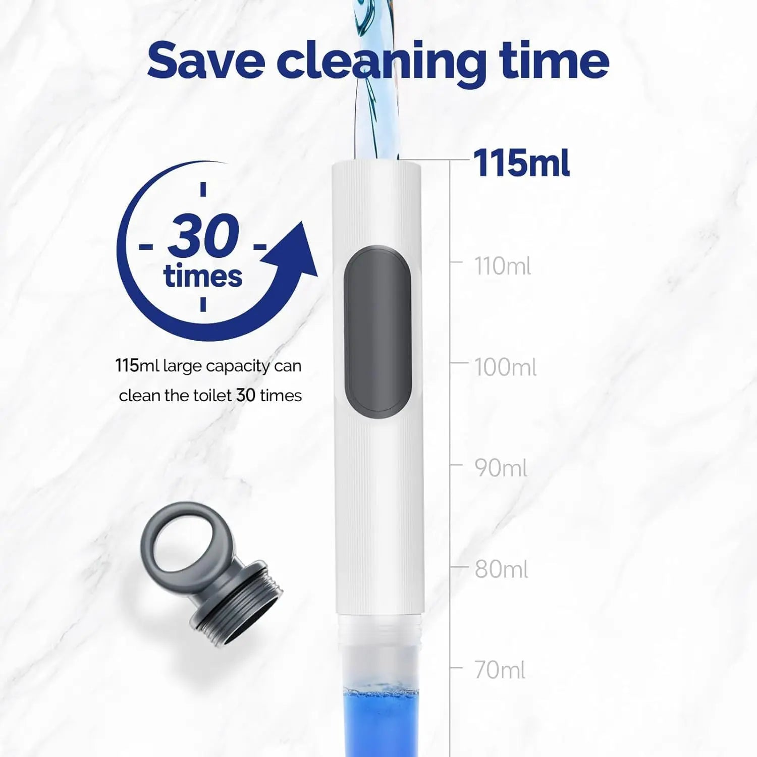 Water Spray Silicone Toilet Brush with Long Handle - Smarsty