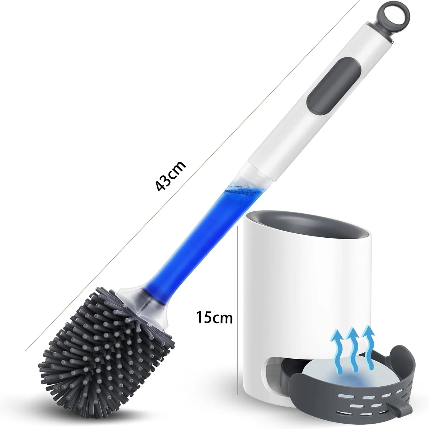 Water Spray Silicone Toilet Brush with Long Handle - Smarsty
