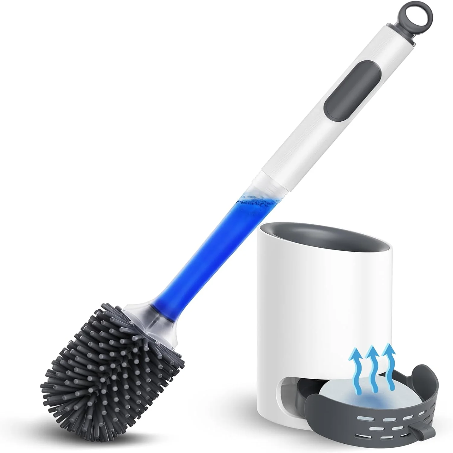 Water Spray Silicone Toilet Brush with Long Handle - Smarsty