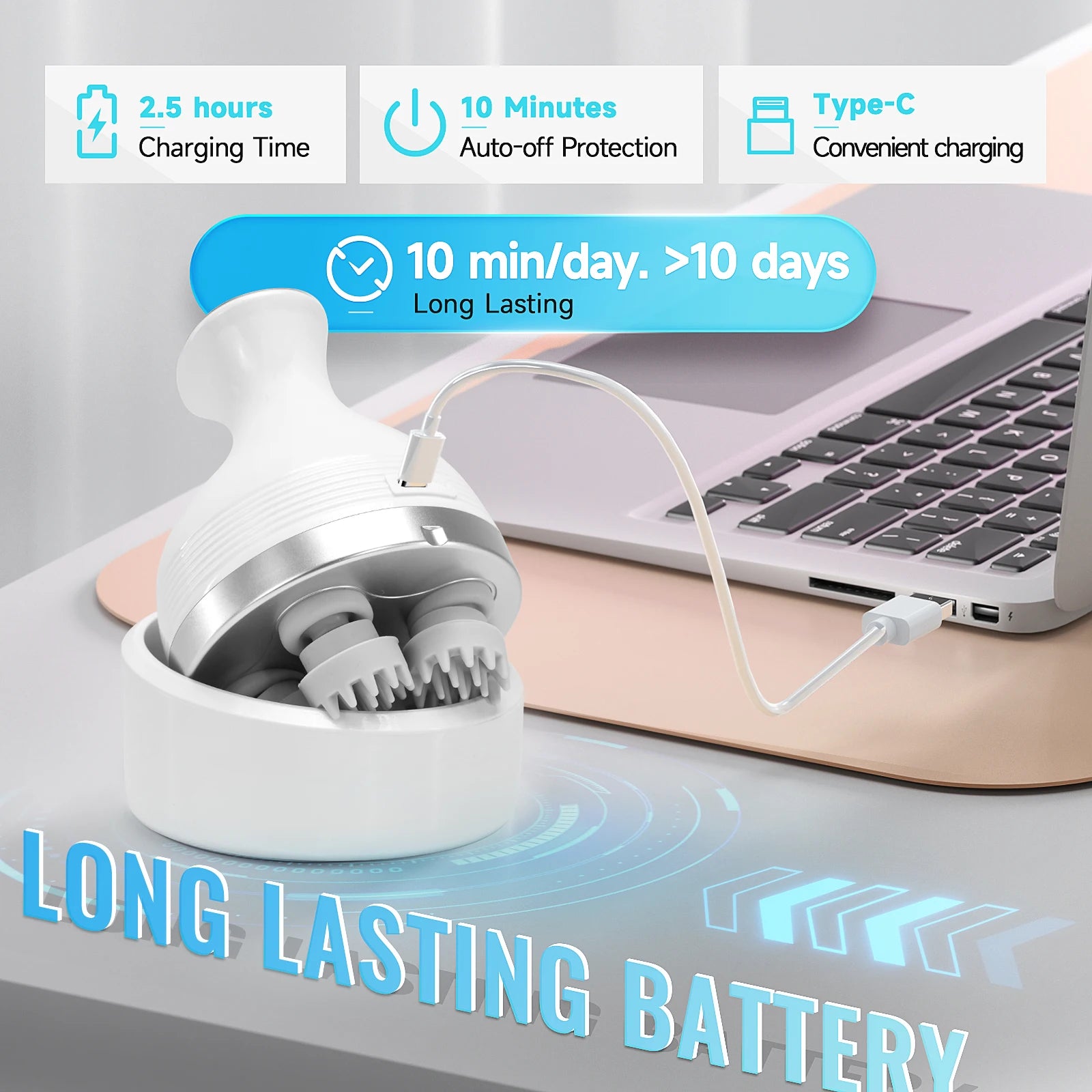 Wireless Electric Scalp Massager for Stress Relief - Smarsty