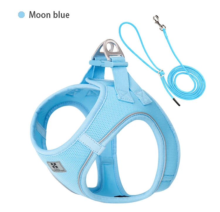 Adjustable Reflective Dog Harness Leash Set for Small Dogs - Smarsty