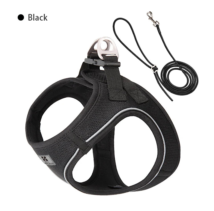 Adjustable Reflective Dog Harness Leash Set for Small Dogs - Smarsty