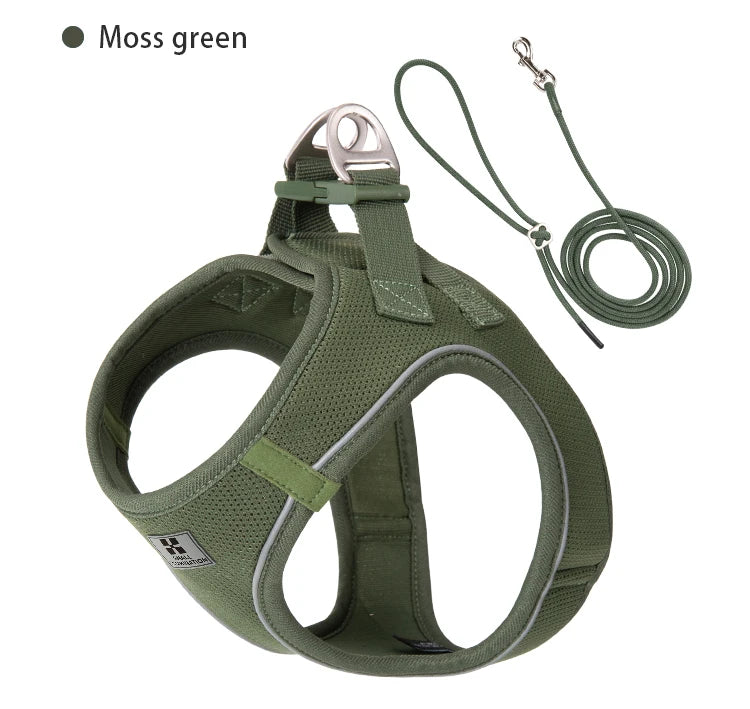 Adjustable Reflective Dog Harness Leash Set for Small Dogs - Smarsty