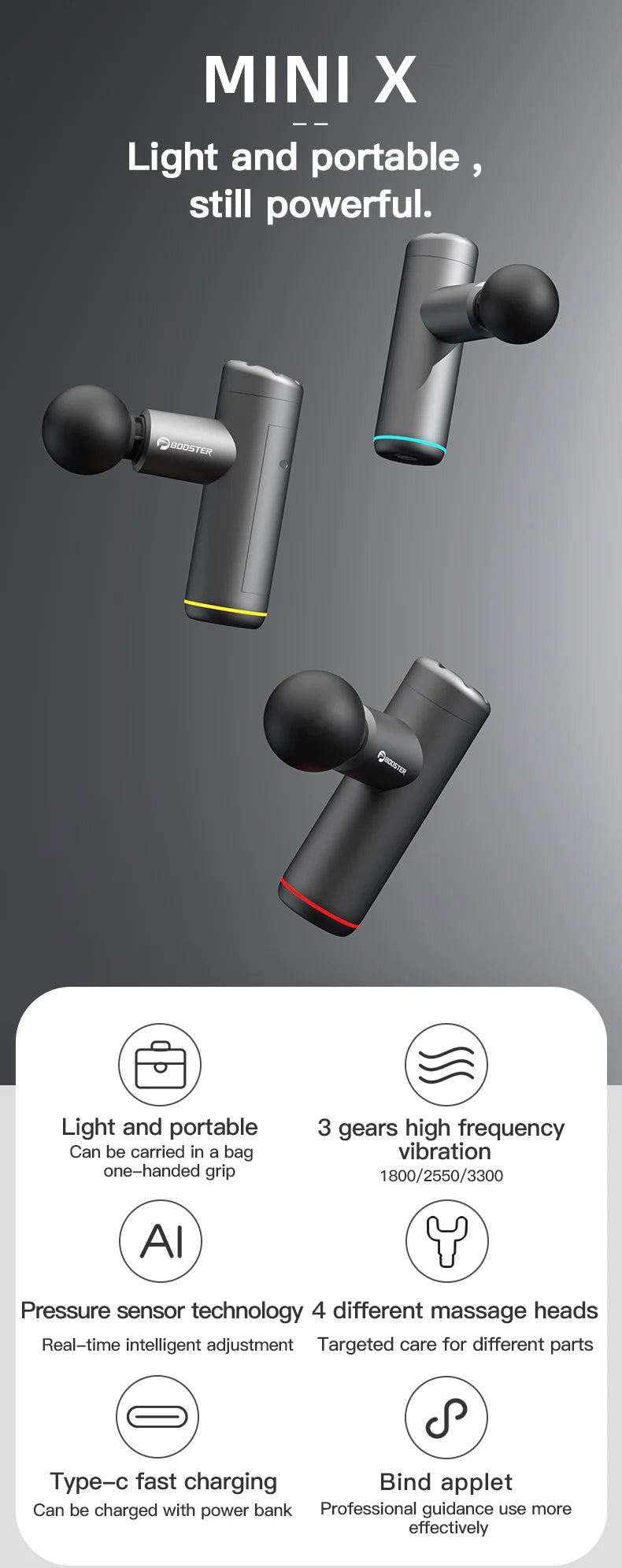 Booster Mini X Massage Gun for Deep Tissue Relief - Smarsty