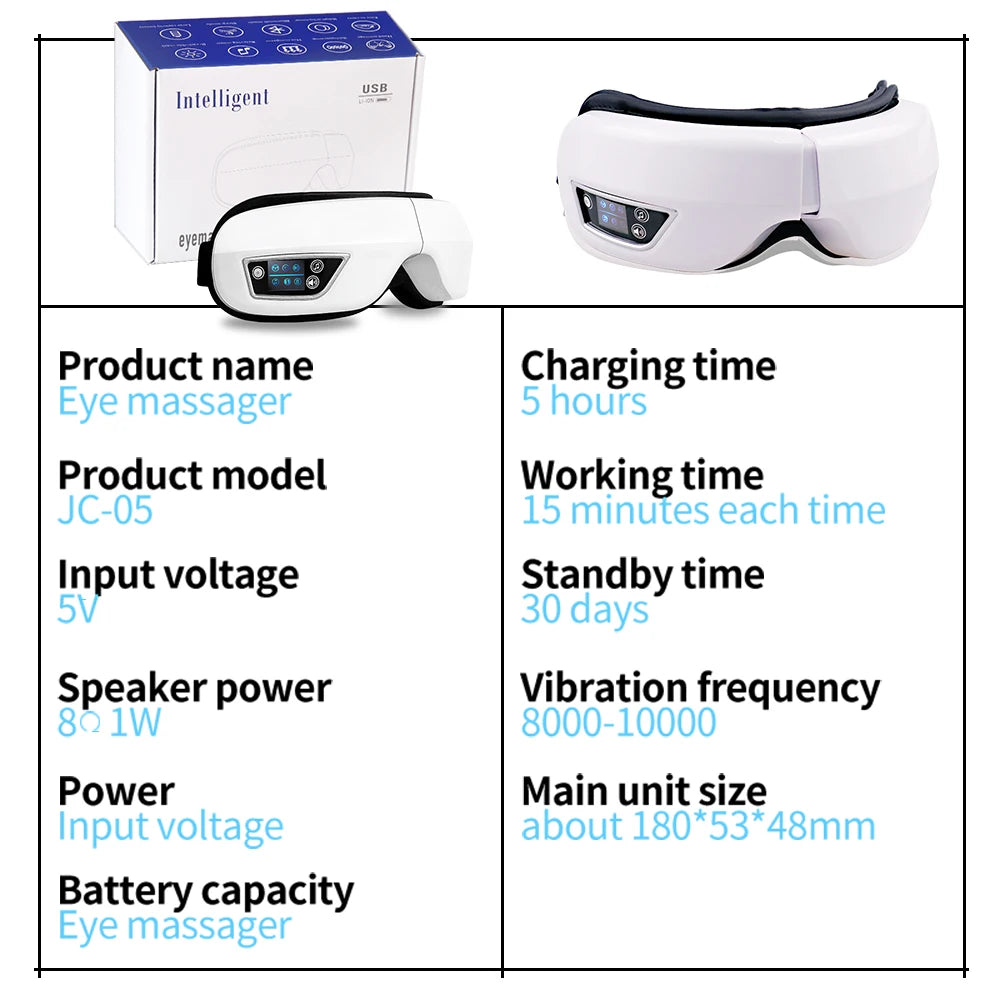 6D Smart Eye Massager with Bluetooth Music Relaxation - Smarsty