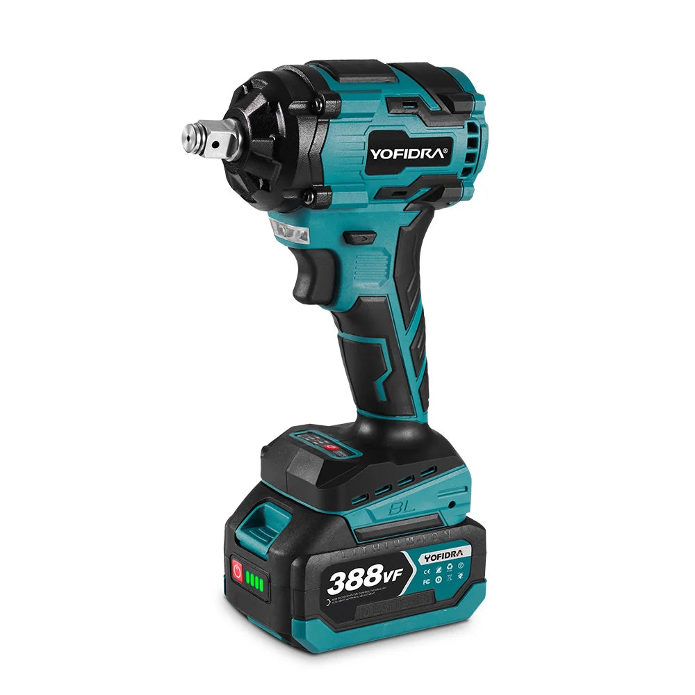YOFIDRA 1/2 Inch Brushless Electric Impact Wrench Cordless Efficiency - Smarsty