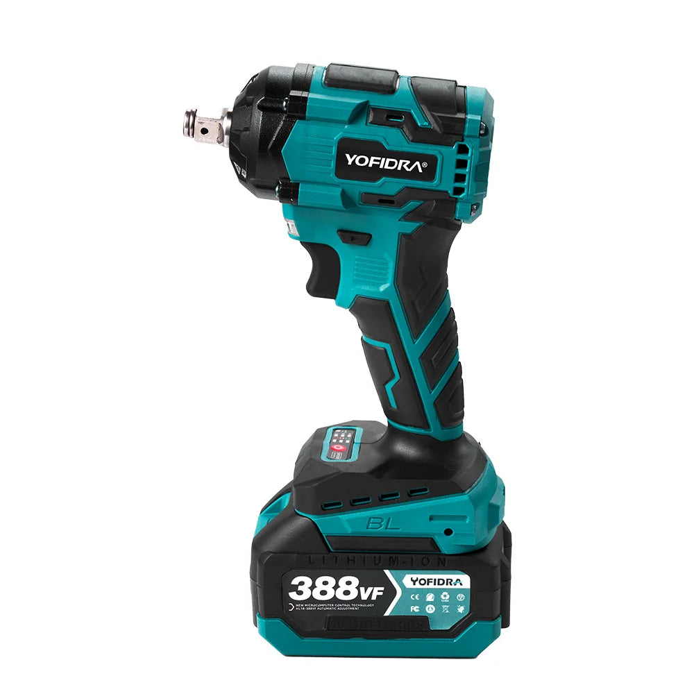 YOFIDRA 1/2 Inch Brushless Electric Impact Wrench Cordless Efficiency - Smarsty