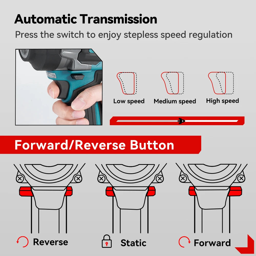 Onevan Brushless Electric Impact Wrench 2800N.M Torque - Smarsty