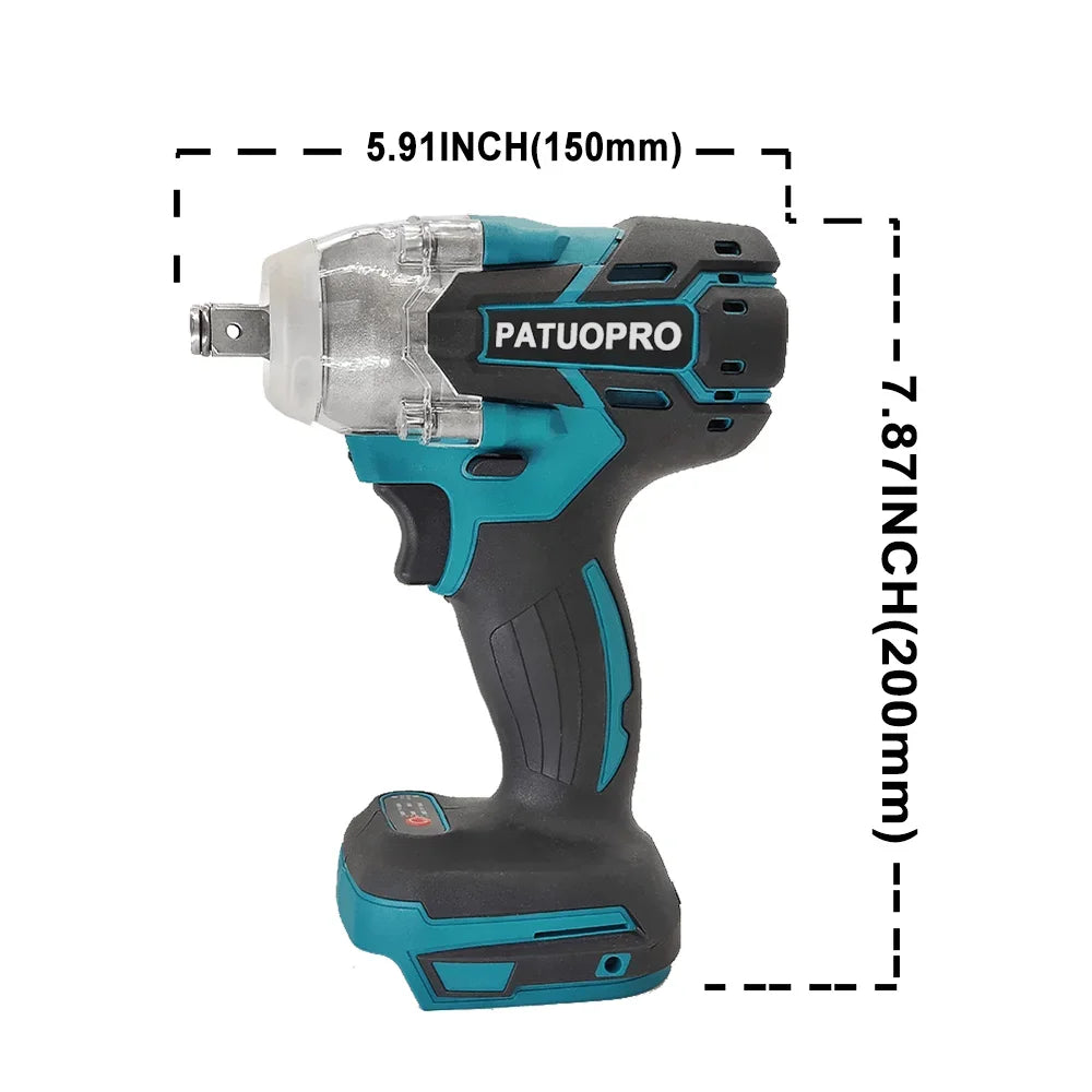 500N.m Brushless Cordless Impact Wrench for Home DIY - Smarsty