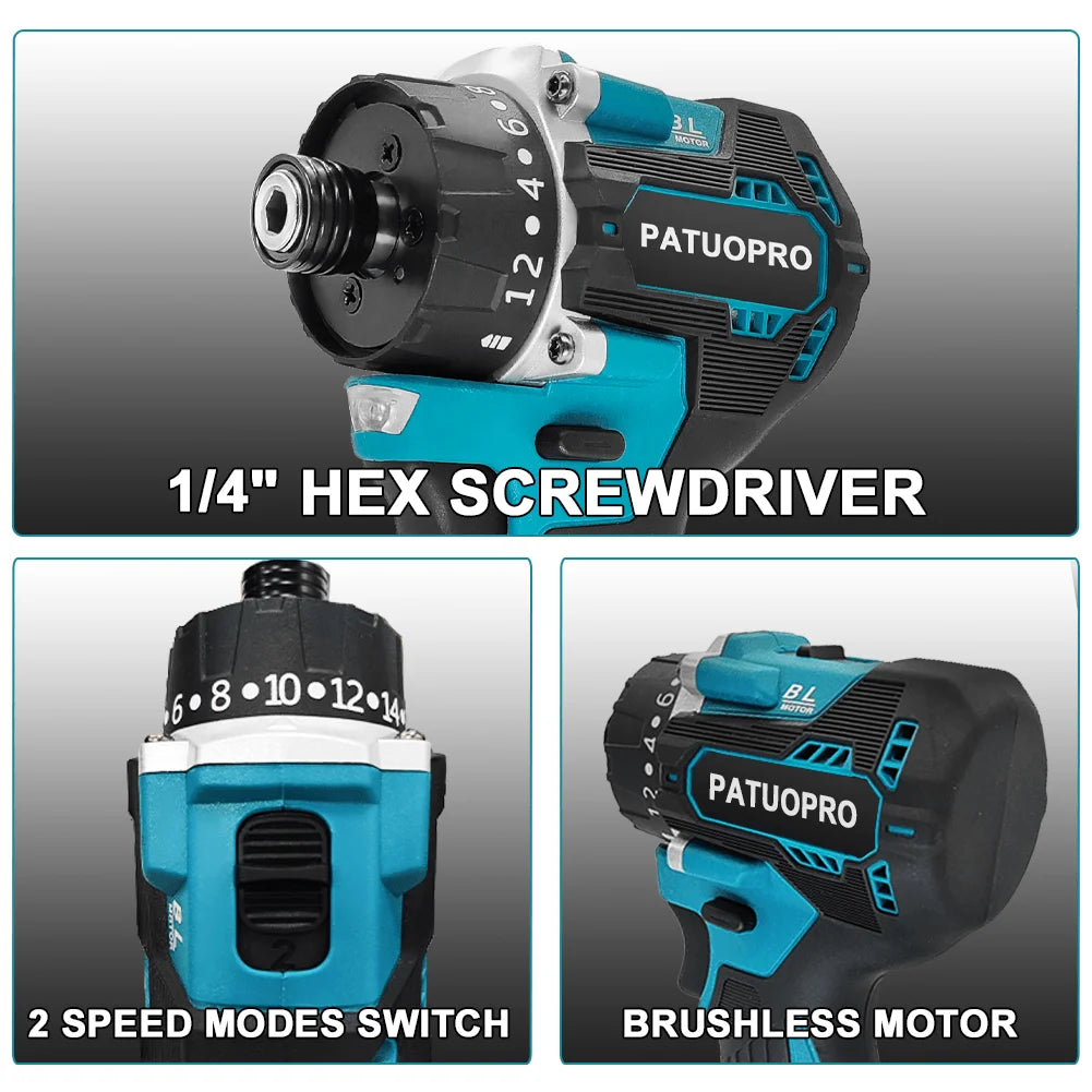 500N.m Brushless Cordless Impact Wrench for Home DIY - Smarsty