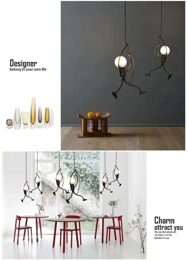 Vintage Iron Chandelier LED Ceiling Lamp for Kids Room - Smarsty