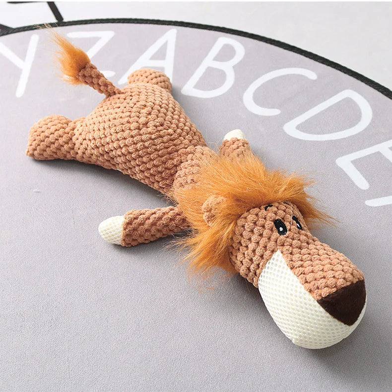 Plush Cartoon Puppy Dog Squeaky Chew Toy for Small Dogs - Smarsty