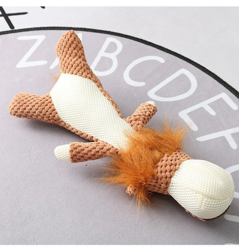 Plush Cartoon Puppy Dog Squeaky Chew Toy for Small Dogs - Smarsty