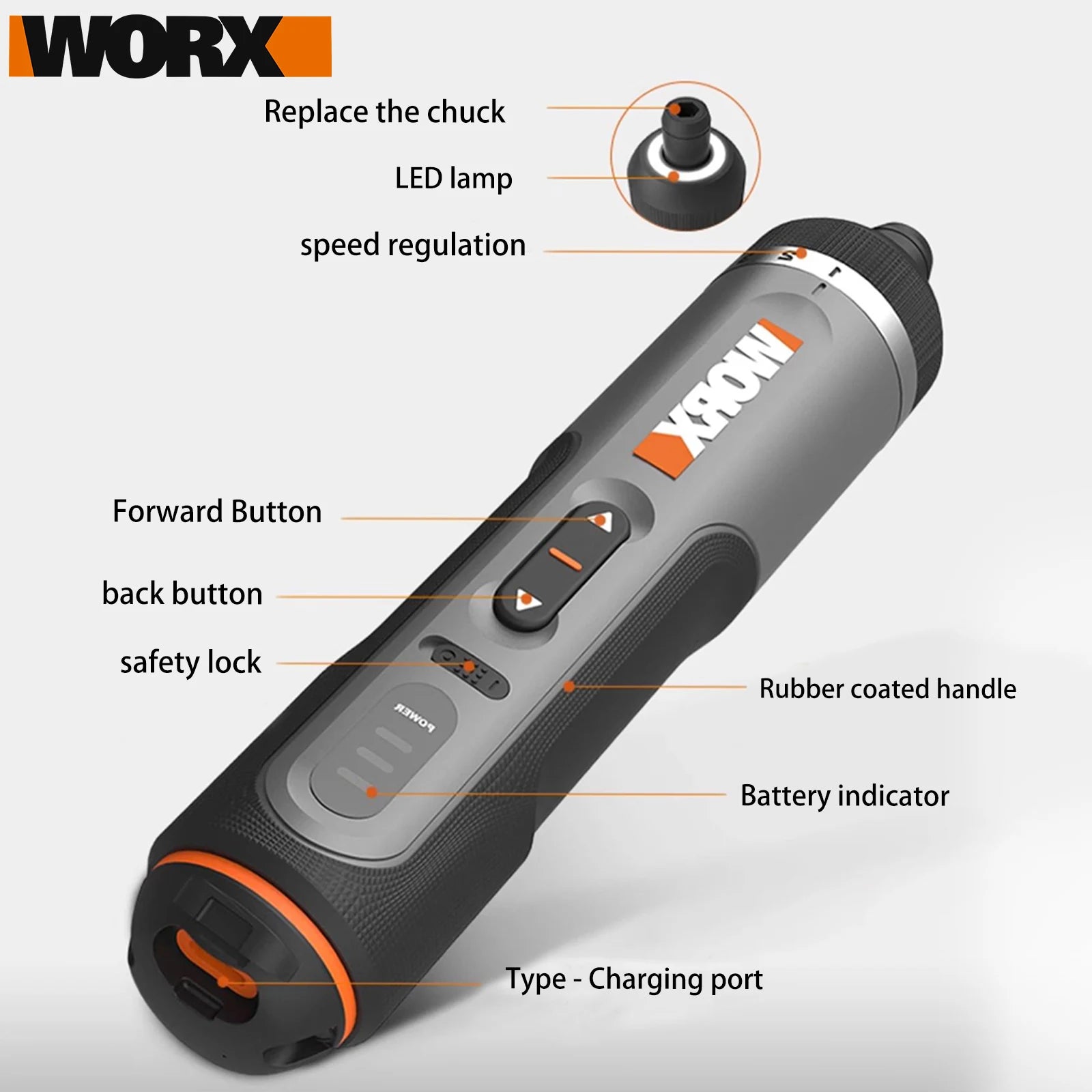 Worx 4V Cordless Electric Screwdriver Set for Home Repairs - Smarsty