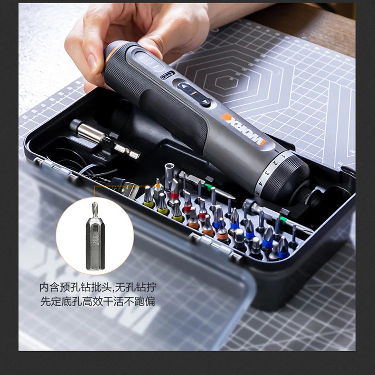 Worx 4V Mini Cordless Screwdriver Set with USB Rechargeable Feature - Smarsty