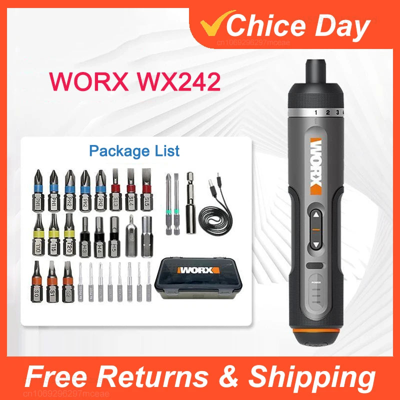 Worx 4V Smart Cordless Screwdriver Set with 30 Bits - Smarsty
