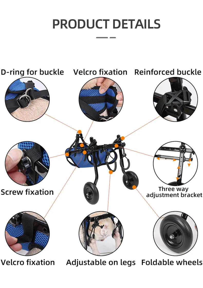 Adjustable Dog Wheelchair Cart for Enhanced Mobility - Smarsty