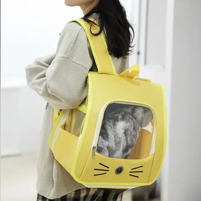 Breathable Cat Carrier Backpack for Outdoor Travel - Smarsty