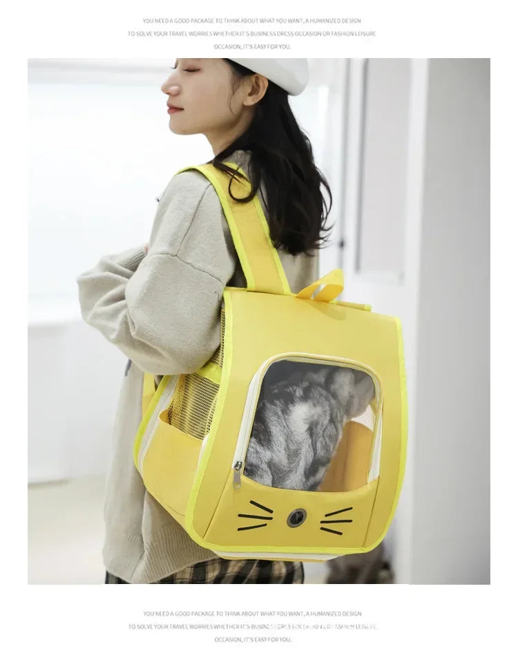 Breathable Cat Carrier Backpack for Outdoor Travel - Smarsty