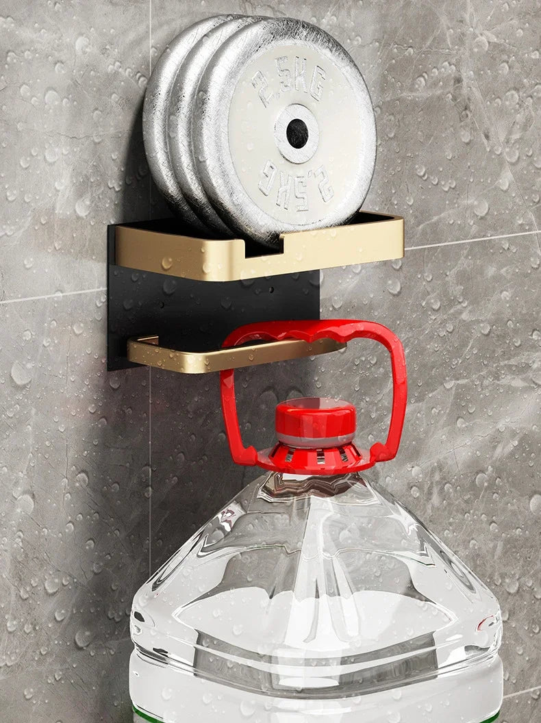Black Gold Wall Mount Toilet Paper Holder with Shelf - Smarsty