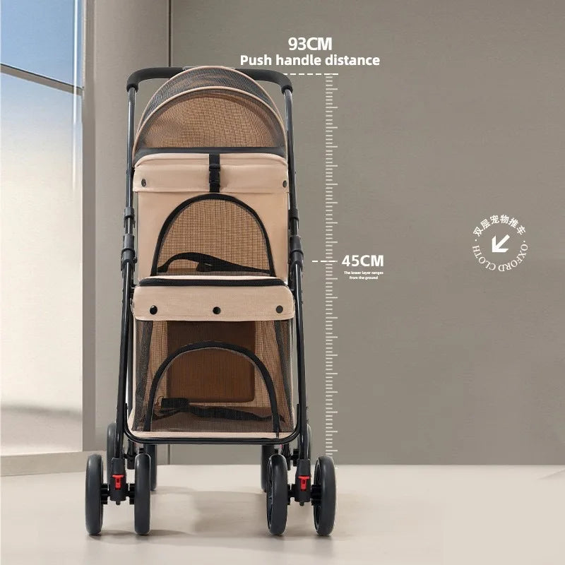 Double Pet Stroller for Small and Medium Dogs - Smarsty
