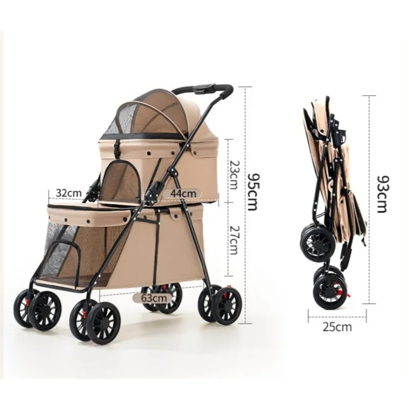 Double Pet Stroller for Small and Medium Dogs - Smarsty