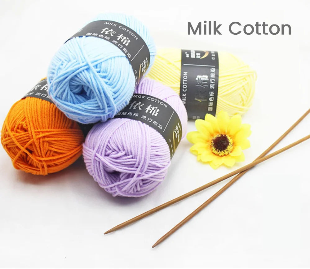 Soft Wool Milk Cotton Yarn for Knitting and Crochet - Smarsty