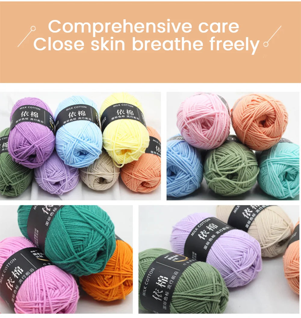 Soft Wool Milk Cotton Yarn for Knitting and Crochet - Smarsty