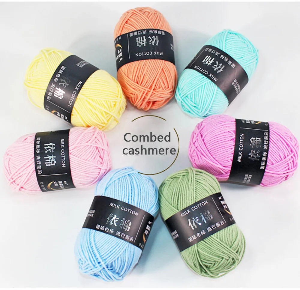 Soft Wool Milk Cotton Yarn for Knitting and Crochet - Smarsty