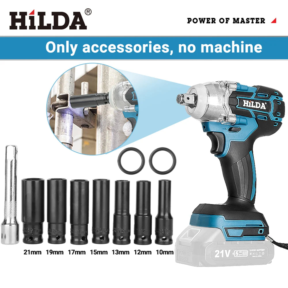 HILDA 21V Cordless Electric Impact Wrench for DIY Projects - Smarsty