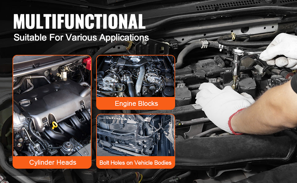 SucceBuy Thread Chaser Set UNC UNF Metric Thread Restorer Tool Rethreading Tool Kit Heat Treated Steel Mechanics DIY Enthusiast