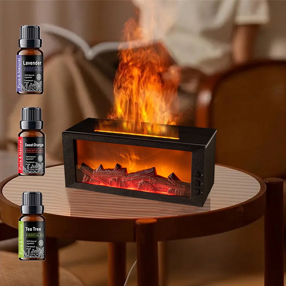 Humidifier 7 colors of essential oil fireplace diffuser mini flame aromatherapy fireplace humidifier aromatherapy oil diffuser