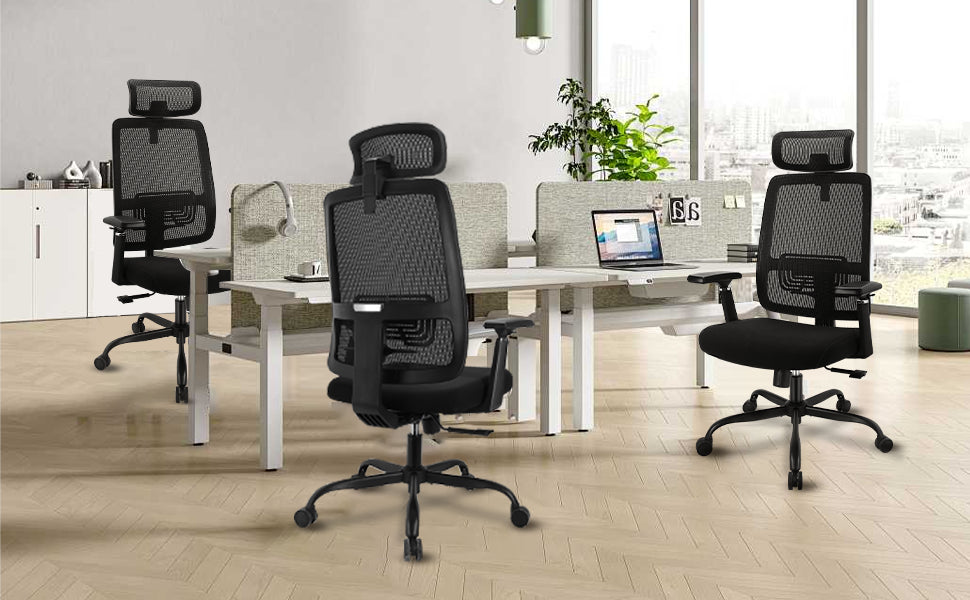 New Ergonomic Mesh Adjustable Lumbar Support Office Chair 120°Tilt High Back Comfortable Computer Chair with Soft Flip Up Arms