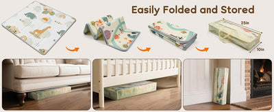 Baby Play Mat, PIGLOG 50x50 Playpen Mat, Waterproof Playmats for Babies and Toddlers Kids, Safe Foam Playmat for Tummy Time