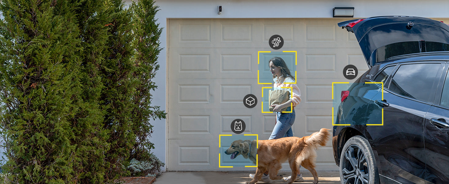 ieGeek 2 PCS 2K Wireless WiFi Surveillance Camera with Battery, Night Vision,Colour and AI & PIR Motion Detection,Outdoor/Indoor