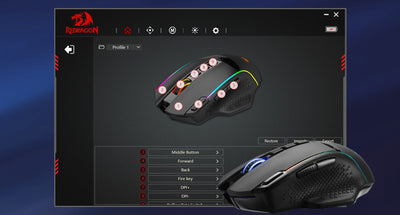 Redragon M991 Wireless Gaming Mouse 26000 DPI 3-Mode Gamer 9 Macro Buttons RGB Backlight Mice, Black - Smarsty
