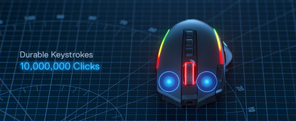 Redragon M612 PRO BT & 2.4RGB Gaming Mouse, 8000 DPI Wired/Wireless Optical Gamer Mice 11 Programmable Buttons & 6 Backlit Modes