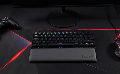 Redragon Gaming Keyboard Wrist Rest Pad, Ergonometric Soft Memory Foam Hand Support Ergonomic Anti-Slip Rubber Stable Base