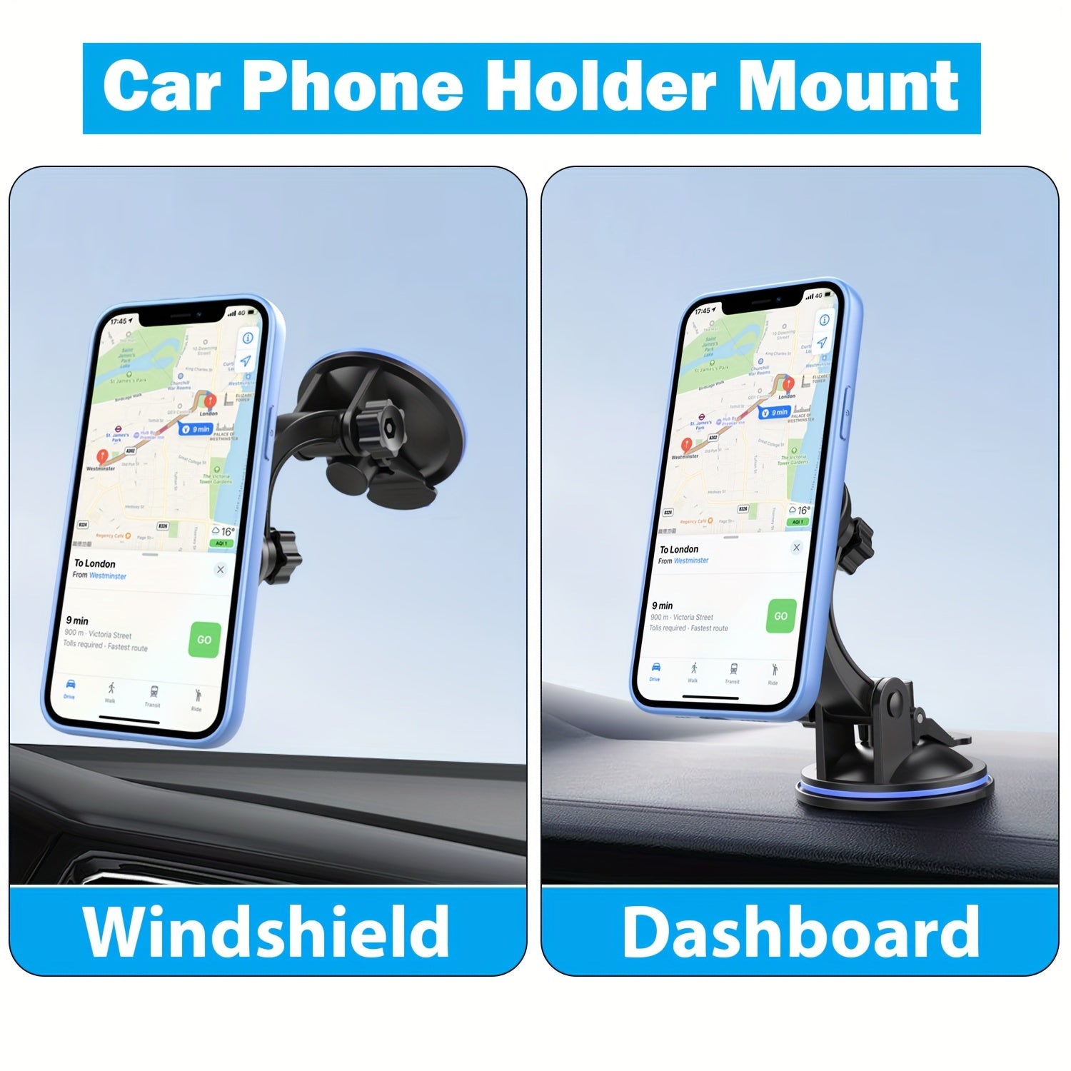 Car Phone Holder Mount With Universal Suction Cup Air Vent - Smarsty