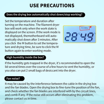 Sovol 2 Rolls Filament Dehydrator Spool Holder Filaments Dry Box for 1.75mm, 2.85mm ABS PLA PETG TPU FDM Material 3D Printer