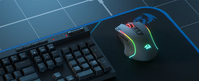 Redragon M612 PRO BT & 2.4RGB Gaming Mouse, 8000 DPI Wired/Wireless Optical Gamer Mice 11 Programmable Buttons & 6 Backlit Modes - Smarsty