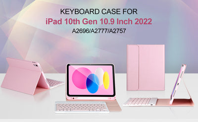 Keyboard Case For iPad 10th Gen 2022 10.9inch,Detachable Bluetooth Keyboard Cover For iPad 11 11inch A16 2025 With Pencil Holder