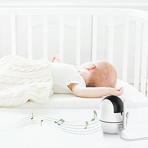 New 5 Inch Video Baby Monitor with Camera and Audio, 4X Zoom, 22Hrs Battery, 1000ft Range 2-Way  Temperature Sensor Lullaby