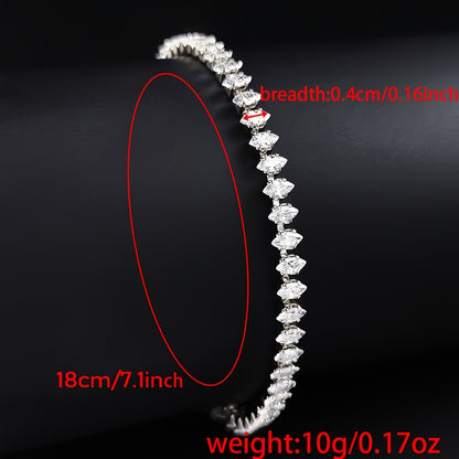 Luxury Silver Color Tennis Bracelet for Women - Smarsty