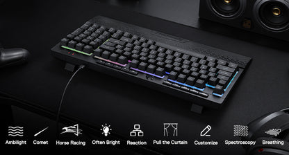 Redragon K515 Shiva RGB Membrane Gaming 98 Keys Mechanical Detachable Wrist Rest Smooth Linear Switch Keyboard