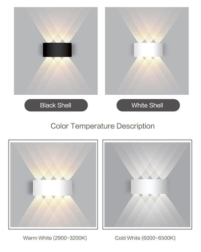 Waterproof Aluminum LED Wall Lamp for Indoor and Outdoor Use - Smarsty