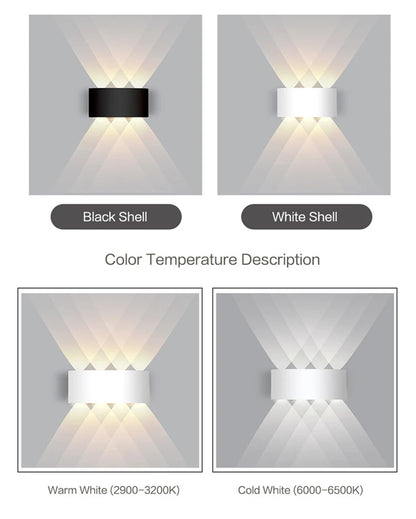 Waterproof Aluminum LED Wall Lamp for Indoor and Outdoor Use - Smarsty